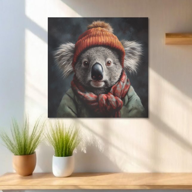Poster Adorable koala portant casquette orange mignon (Créateur téléchargé)