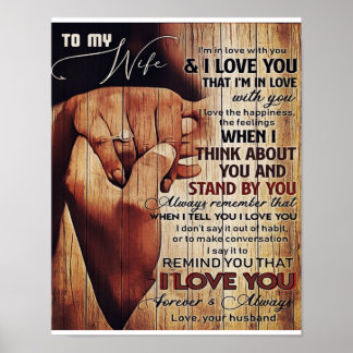 Poster Adorable Lettre À La Femme, Beau Cadeau,