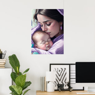 Poster Adorable Mère et bébé Cherish Memento Wall Art