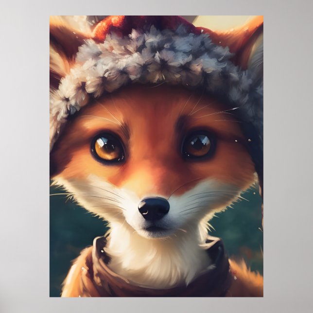Poster Adorable Renard rouge (Devant)