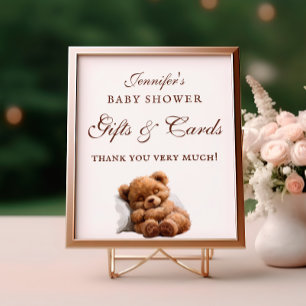 Poster Adorable Sleeping Teddy Ours Cadeaux & Cartes