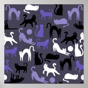 Poster Adorable Yoga mignon Pots de chat