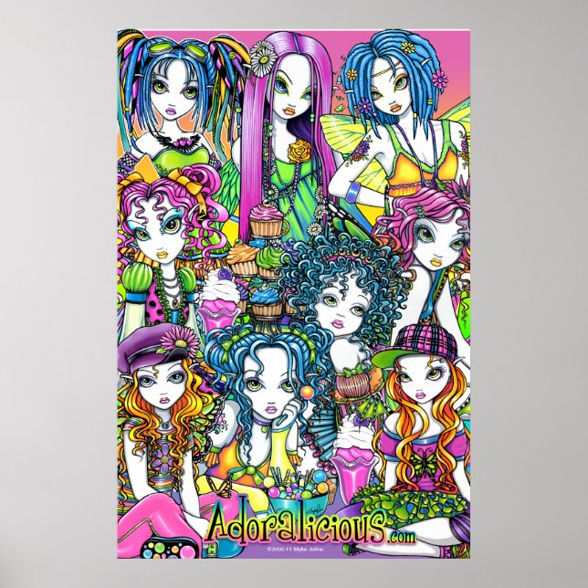 Poster Adoralicious Rainbow Fairy Friends (Devant)