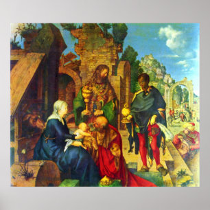 Poster Adoration de la Magi - Albrecht Durer - c1504