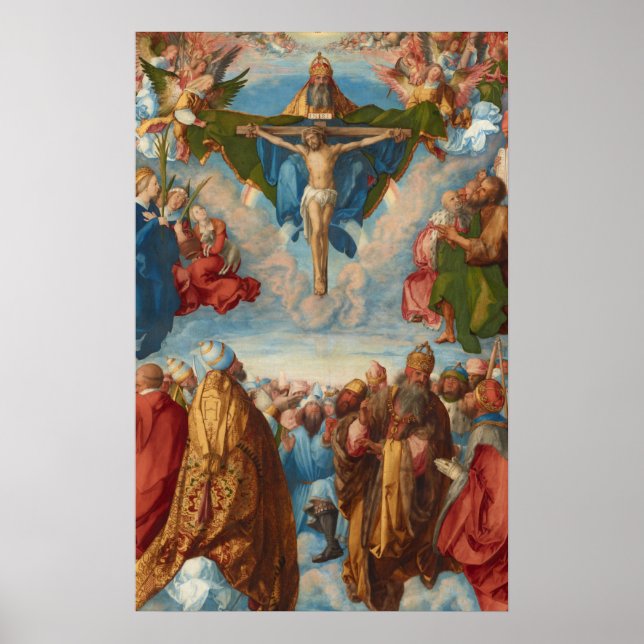 Poster Adoration de la Trinité, détail par Albrecht Durer (Devant)