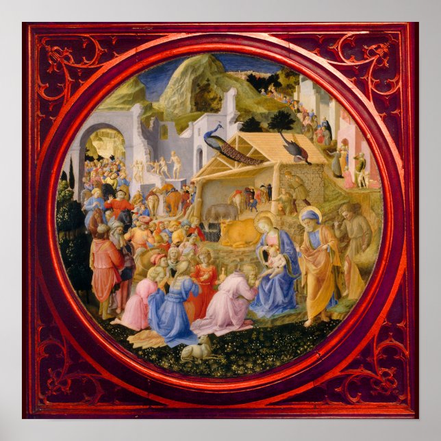 Poster ADORATION DE MAGI Fra Angelico, Noël (Devant)
