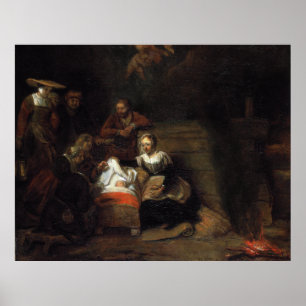 Poster Adoration des bergers par Samuel Hoogstraten