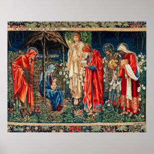 Poster ADORATION DES MAGI Morris,Burne-Jones Noël