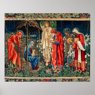 Poster ADORATION DES MAGI Morris,Burne-Jones Noël