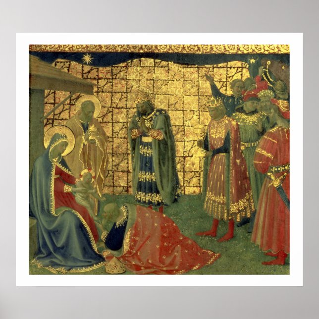 Poster Adoration of the Magi, détail from a predella pane (Devant)