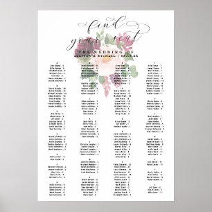 Poster Adore le Mariage alphabétique floral