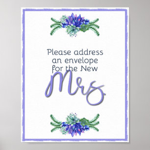 Poster Adresse et enveloppe succulente