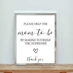 Poster Adresse le panneau Baby shower Enveloppe