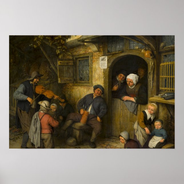 Poster Adriaen van Ostade - The Fiddler (Devant)