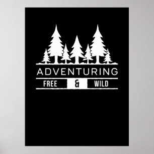 Poster Adventure Forest Pines Nature sauvage et libre Des