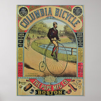 Poster Advert pour le vélo Columbia
