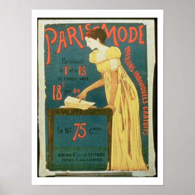 Poster advertising subscriptions to 'Paris Mode' M (Vorne)