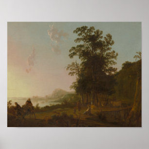 Poster Aelbert Cuyp - Paysage avec le vol vers l'Egypte