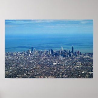 Poster Aerial Chicago Downtown