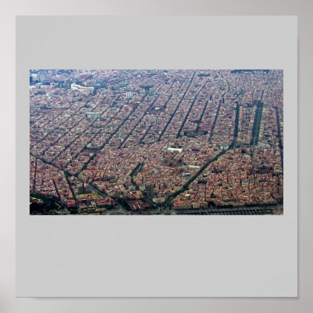 Poster Aerial de Barcelone (Devant)