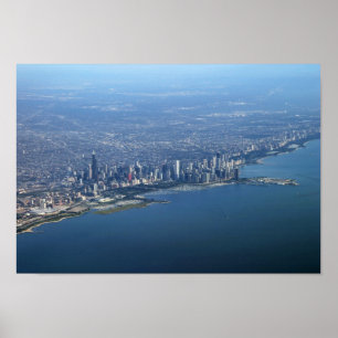 Poster Aerial Downtown Chicago 11x16