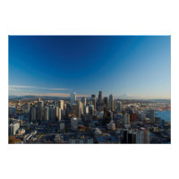 Aerial view of Seattle city skyline