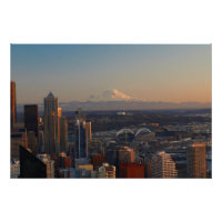 Aerial view of Seattle city skyline 2