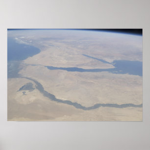 Poster Aerial view of the Egypt and the Sinai Peninsul