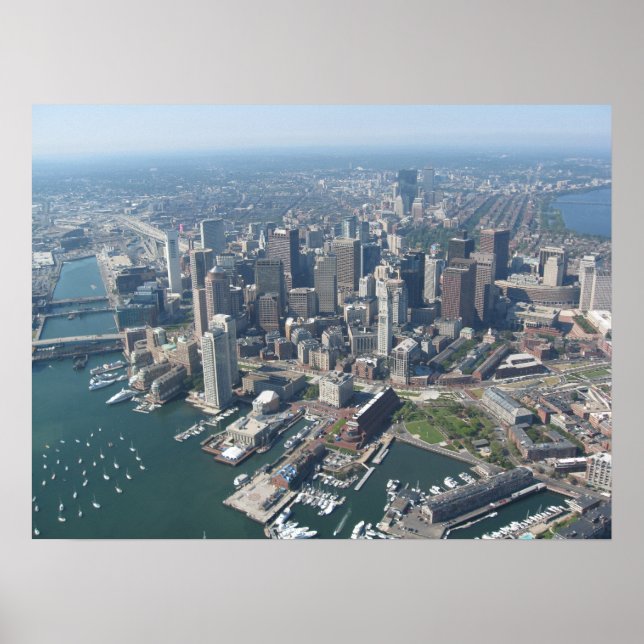 Poster Aérien de Boston Skyline (Devant)