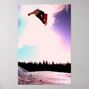 Poster aérien Snowboard