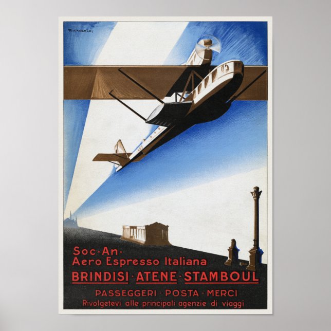 Poster aéronautique Italy de Vintage 1924 (Devant)