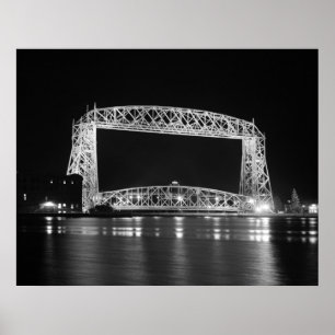Poster Aéronef Lift Bridge photo noir & blanc