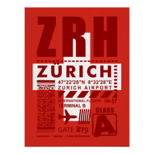 Poster Aéroport de Zurich ZRH