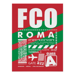 Poster Aéroport FCO de Rome,