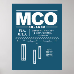 Poster Aéroport international d'Orlando MCO