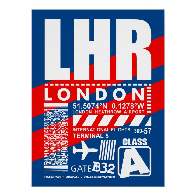 Poster Aéroport LHR de Londres (Devant)