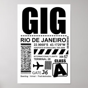 Poster Aéroport Rio de Janeiro GIG