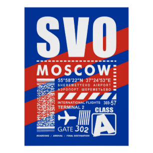 Poster Aéroport SVO de Moscou,
