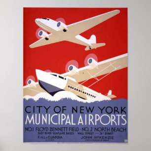 POSTER AÉROPORTS MUNICIPAUX DE NEW YORK
