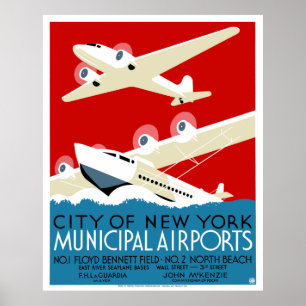 Poster Aéroports municipaux de New York 1937