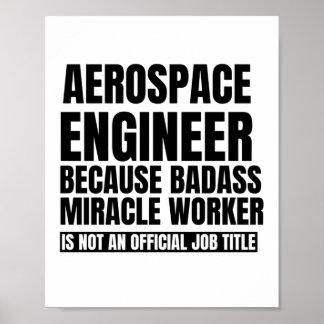 Poster Aerospace engineer because bacause miracle worker