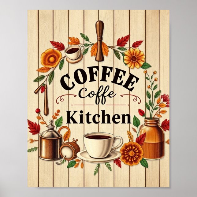 Poster Aesthetic Coffee Kitchen Minimalist Wall Art (Devant)