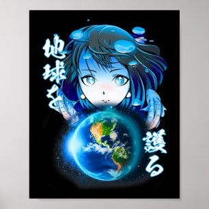 Poster Aesthétique Japonaise Anime Chemise fille Jour des