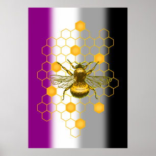 Poster Aexuel LGBT Gay pride Rainbow Bee-live