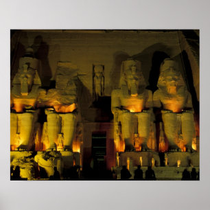 Poster AF, Egypte, Abu Simbel. Figures colossales de