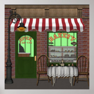 Poster Affaires d'amusement de magasin de boulangerie ou