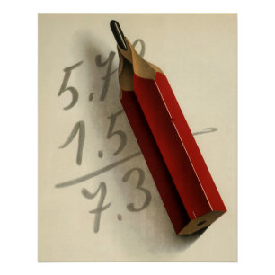 Poster Affaires vintages, équation de maths avec le