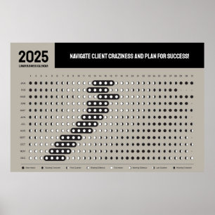 Poster Affection de Pleine lune Lunaire Business Calendar