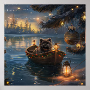 Poster Affenpinscher Festive Christmas Voyage