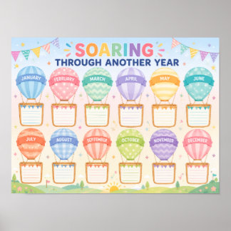 Poster Affichage d'anniversaire de salle de classe en mon